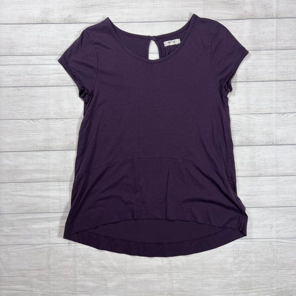 Madewell Keyhole Back High-Low Tee Womens Size Small‎ Purple Plum